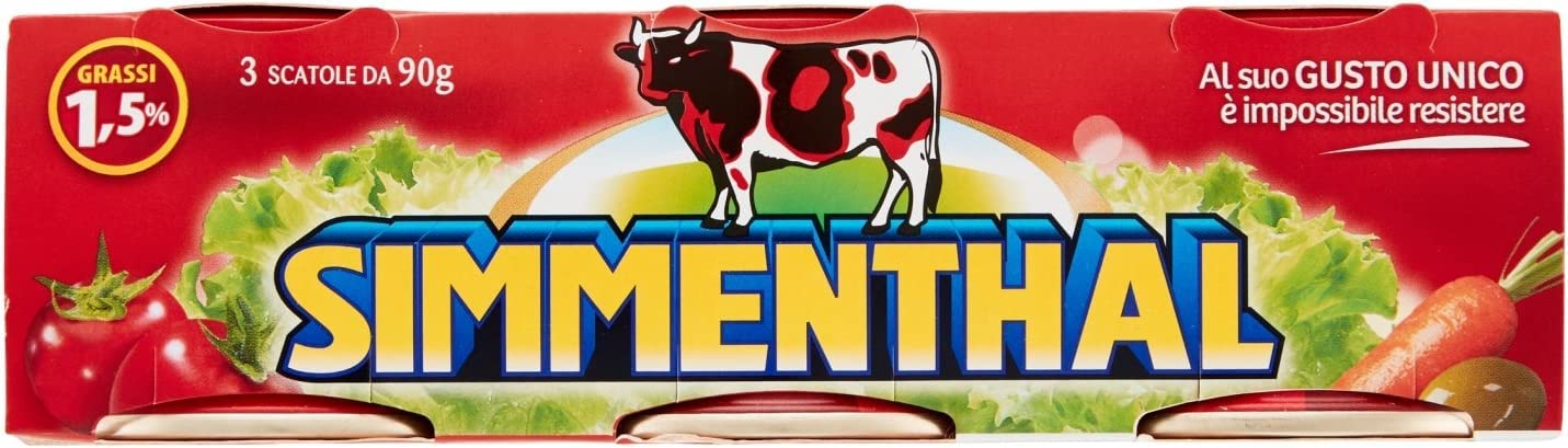 6x SIMMENTHAL Beef in Aspice (3x 90g) 100% Italian Meat! Ready to Eat!