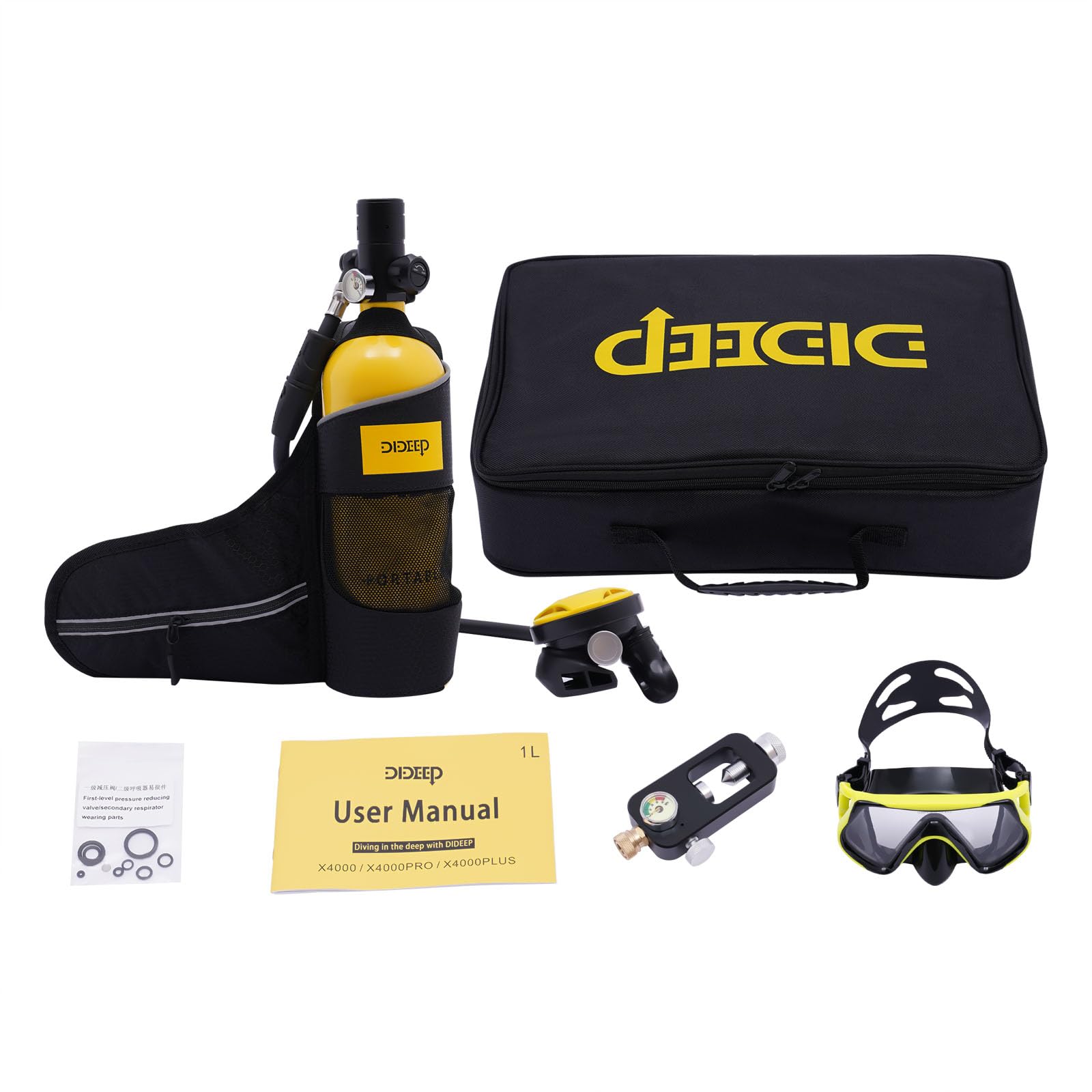 0.9Qt Reusable Mini Scuba Tank Within Breathing Capacity for 15-20 Minutes Underwater Dive Portable Lungs Deepest 32.8ft Scuba Diving Gear for Outdoor Mini Diving Tanks Underwater Breathing Device