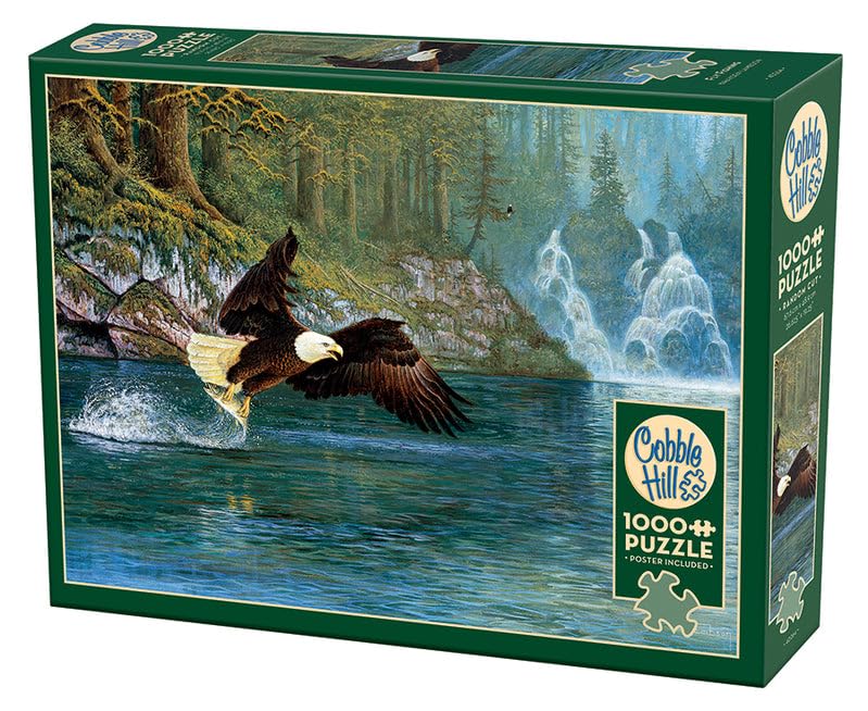 Cobble Hill 1000 Piece Puzzle - Fly Fishing - Sample Poster Included, Blue, Brown, Green, Black, White - Image 2