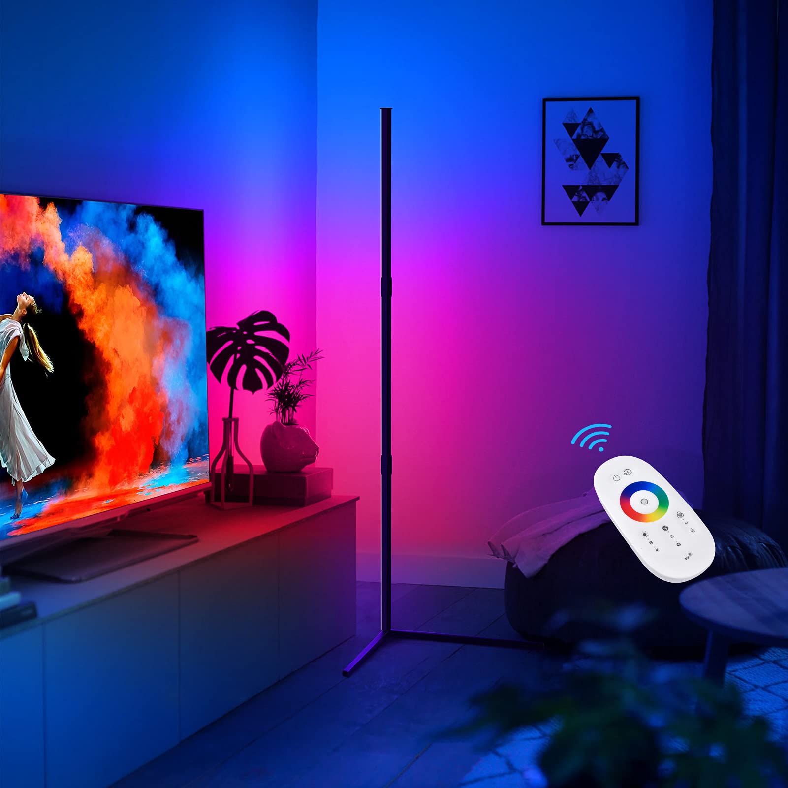 Buy EAGLWWW Corner Floor Lamp, RGB Color Changing Mood Light 20W LED
