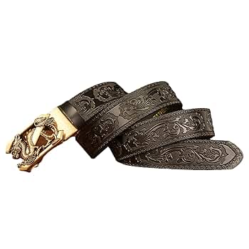 Amazon | [ZNEL] ゴールデン 3D ドラゴンベルト メンズ