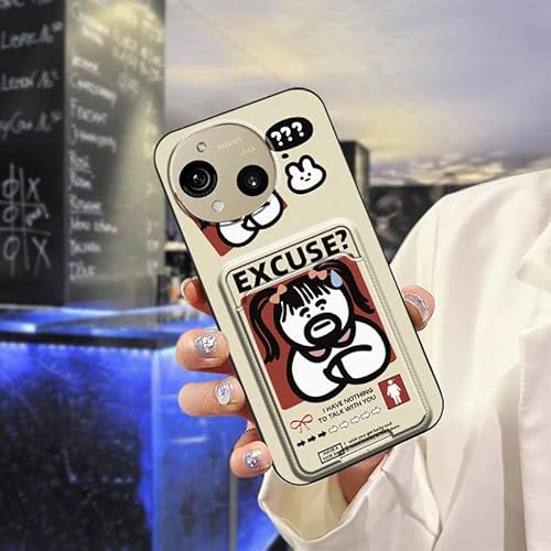 Phone Case Compatible with Sharp Aquos R10/SH-51F, Card slot Back Cover Cartoon Shockproof Cute Graffiti Cover Full wrap protect