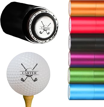 Custom Golf Ball Stamp Marker, Self-Inking Quick-Drying Golf Ball Personalized Stamp with Logo Monogram, Permanent Golf Ball Marking Gift for Golf Lover Men & Dad, Golf Balls Stamp