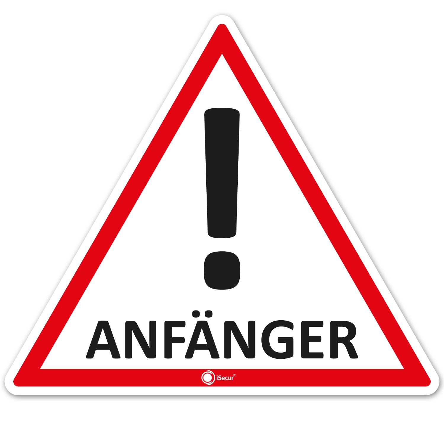 iSecur Auto-Magnet-Schild Anfänger! I 12,6 x 11 cm I Vorsicht Achtung Fahranfänger I für Kfz Auto LKW I abnehmbar wetterfest I magnetische Rückseite I hin291
