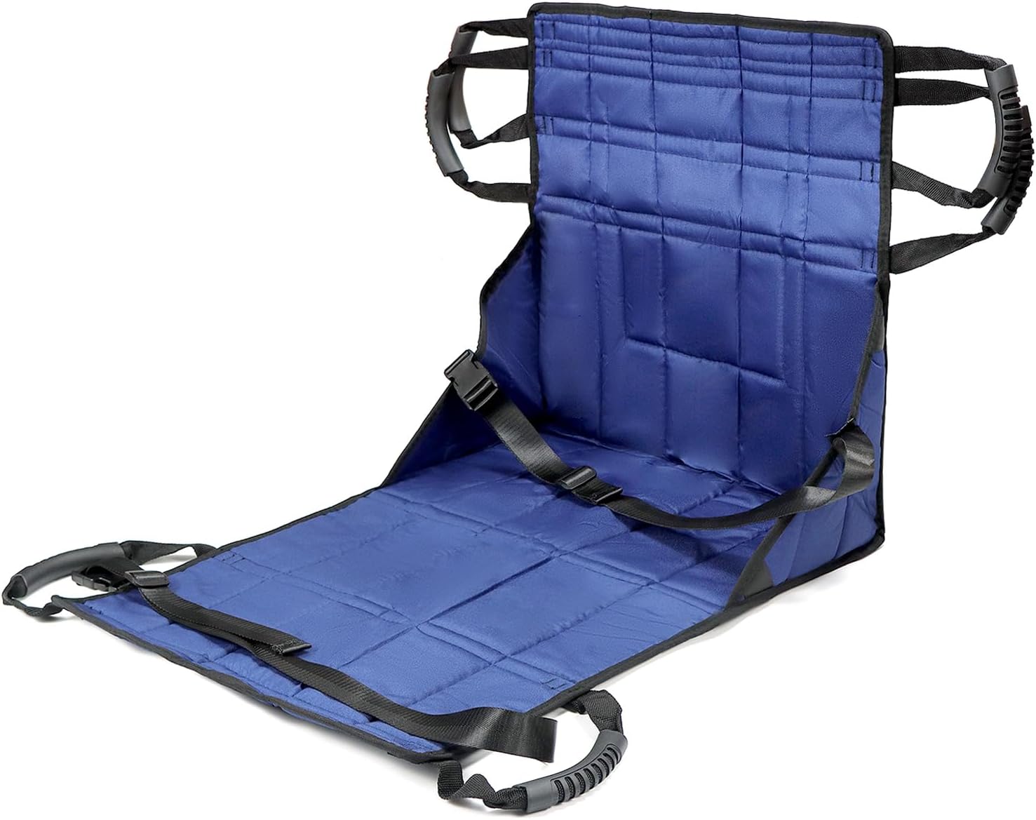 QWORK Lift Stair Slide Board Transfer Emergency Evacuation Chair – Multi-Handle, Blue