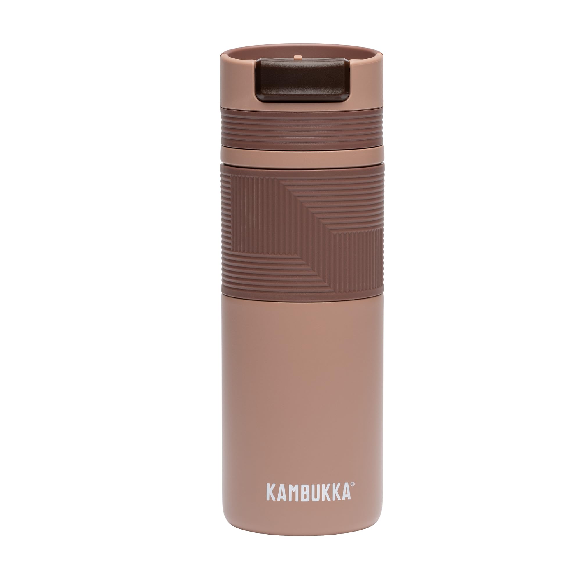 Kambukka Cabo Grip Mug Isotherme en Acier Inoxydable – Gobelet Isotherme, Couvercle 2-en-1 Push-to-Drink, Garde les Boissons Chaudes jusqu’à 9 Heures, Poignée Ergonomique & Base Antidérapante