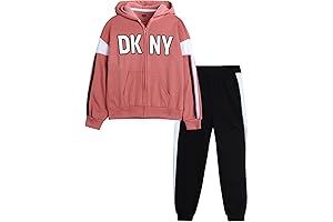 DKNY Girls' 2-Piece Hoodie and Sweatpants Jogger Set