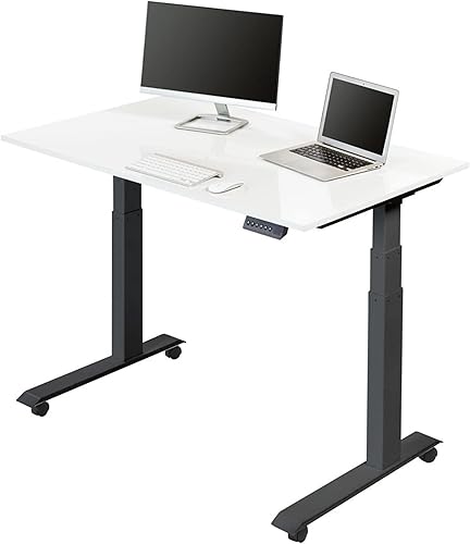 Miniatura 35 de Stand Up Desk Store Escritorio eléctrico de altura ajustable con memoria programable (marco blanco/parte superior blanca brillante, 48 pulgadas de