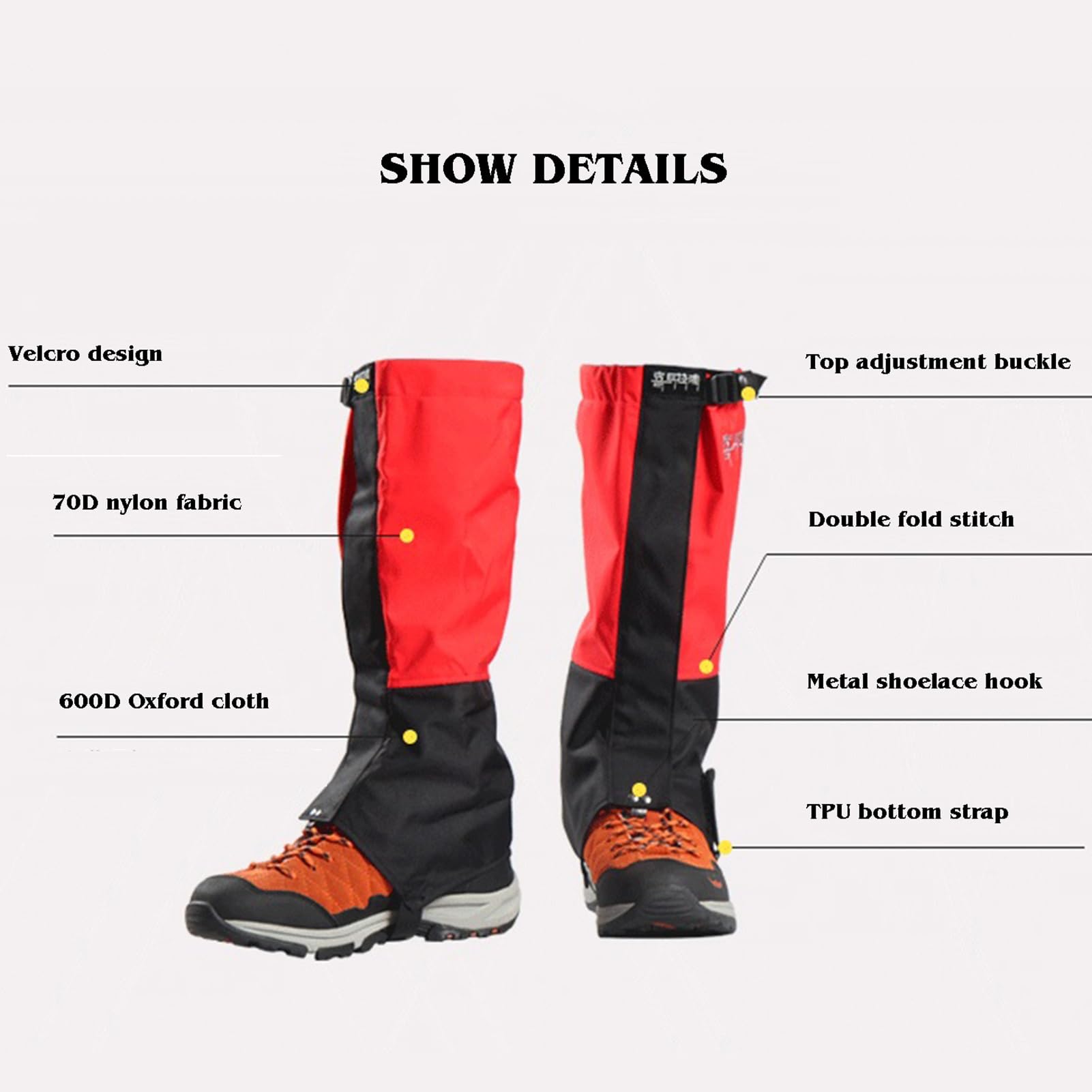 Guêtres de Jambe, guêtres Anti-Morsure de Serpent et Anti-Rayures for Raquettes à neigeGuêtres d'extérieur, adaptées à la Marche, à l'alpinisme, à la randonnée et à la Raquette