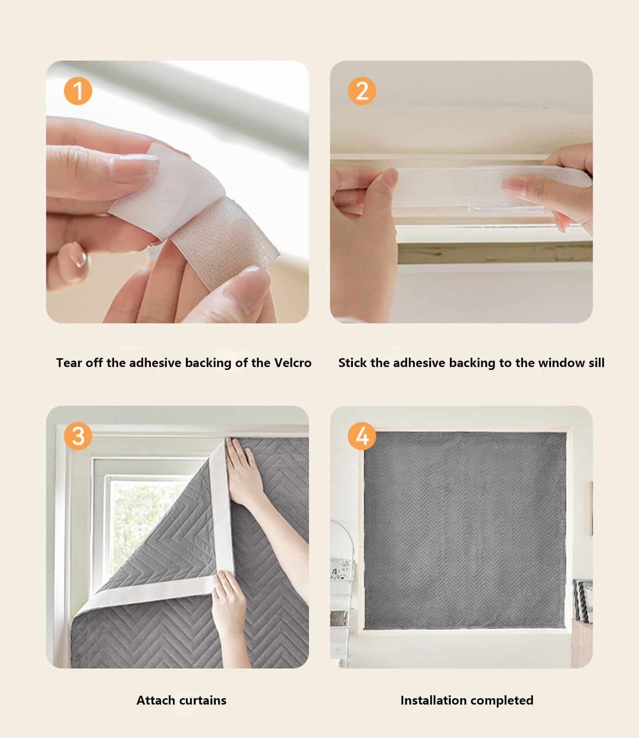 WäRmeschutzfolie Fenste Winter, Baumwolle hinzufügen Kälteschutz Isolierfolie Fenster, Fensterfolie Thermoschutz Es Müssen Keine Löcher Gestanzt Werden(Beige,1x2.6 m)