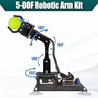 Vista 8 de Adeept 5DOF Kit de brazo robótico compatible con Arduino IDE, programable DIY Codificación STEM Educativo 5 Axis Build Robot Arm, Kit de inicio