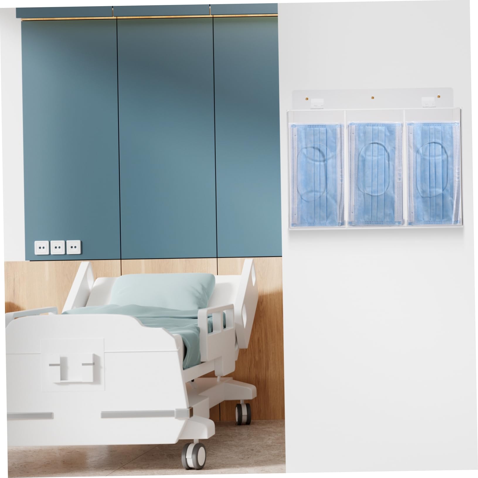 Garneck Dispenser Da Parete in Acrilico Trasparente Per Mascherine e Guanti 3 Scomparti, Contenitore Organizer Salvaspazio Per Uso Laboratoristico e Settore Sanitario