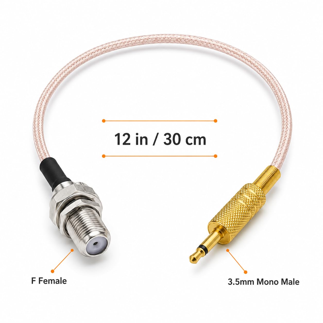Cavo di prolunga per antenna da 3,5 mm, tipo F femmina a 1/8" maschio da 3,5 mm