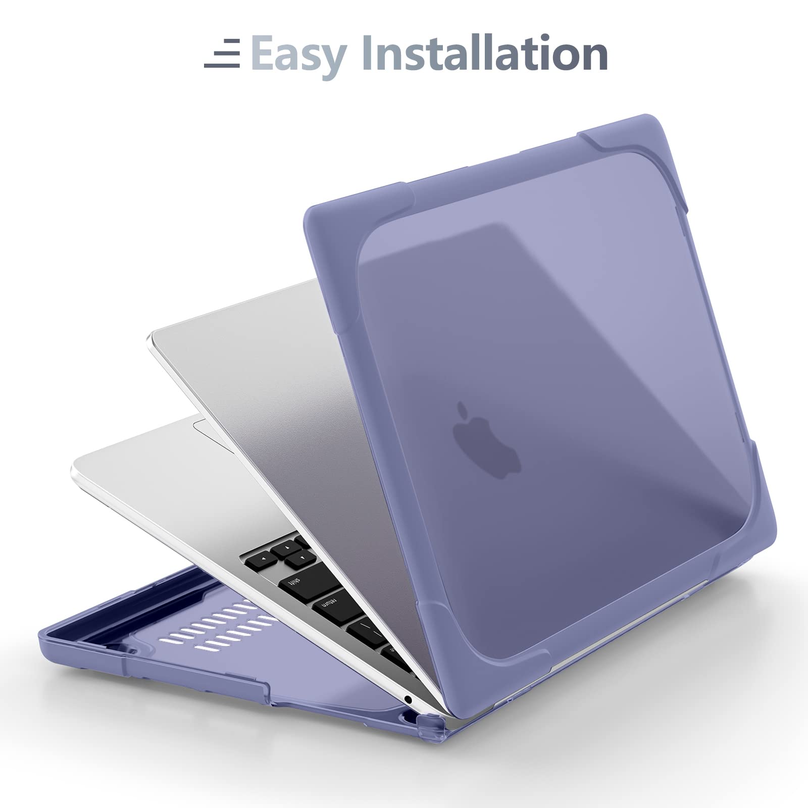 Batianda Custodia rigida protettiva antiurto per MacBook Air da 13,6 pollici, modello A2681 M2 A3113 M3, guscio rigido protettivo antiurto resistente con cavalletto pieghevole e protezione per lo
