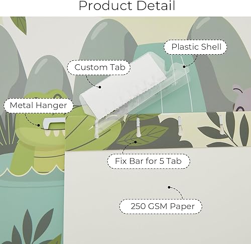 Miniatura 2 de Y YOMA Paquete de 6 carpetas decorativas colgantes tamaño carta para niños, lindo organizador de carpetas colgantes para archivador, oficina, hogar