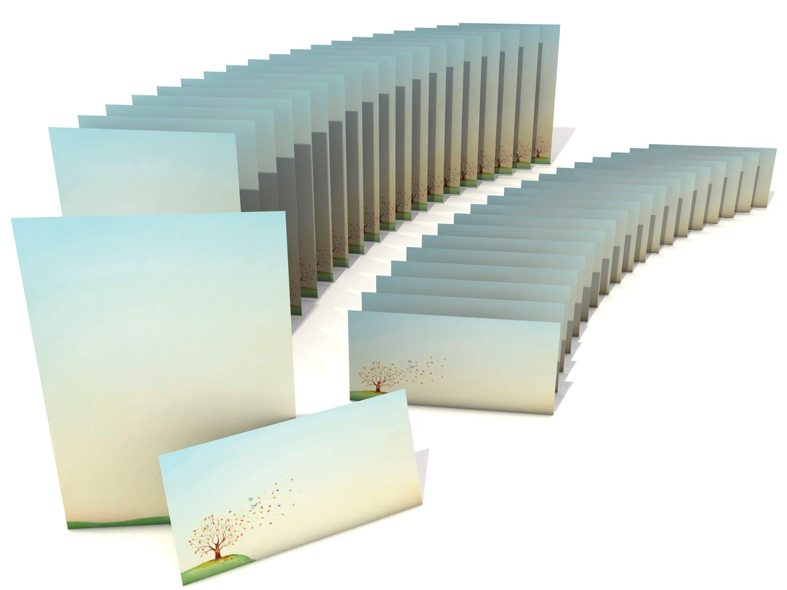 Briefpapier Herbstblätter - 20 Blatt DIN A4, 90 G/m², Buntes Motivpapier Für Drucker & Handbeschriftung