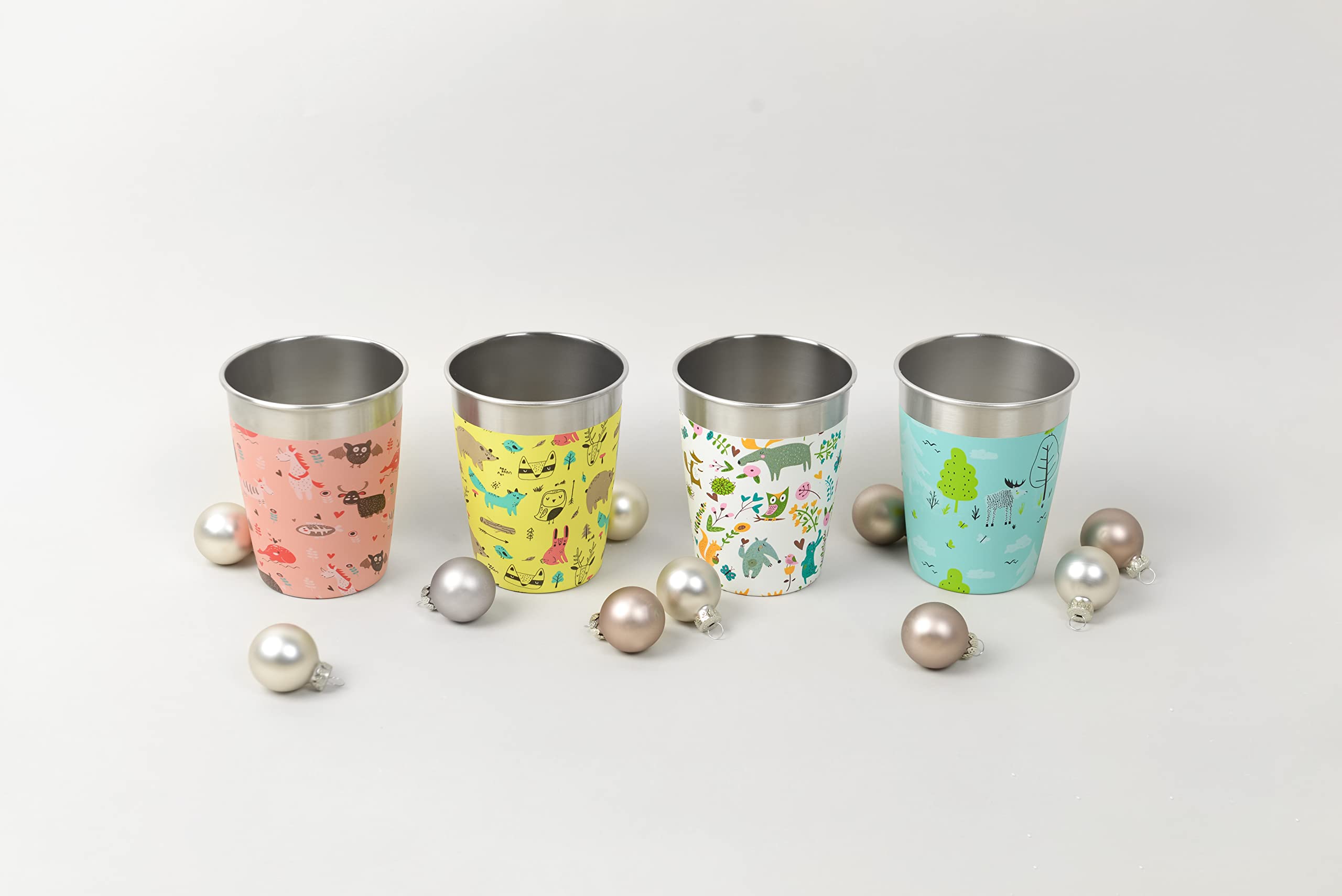 Sigg Set de Gobelets pour Enfant (4 x 0,35 L), Gobelets Réutilisables au Design Coloré pour Filles et Garçons, Verres pour Enfants à Utiliser à la Maison et en Extérieur