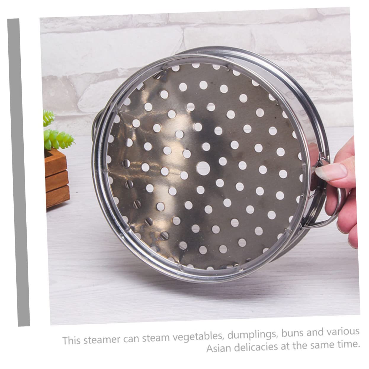 ULTECHNOVO Vaporera Inoxidable para Cocinar al Vapor Rejilla de 3 Niveles Multifuncional para Verduras Dim Sum y Pescado Utensilio de Cocina Práctico y Conveniente