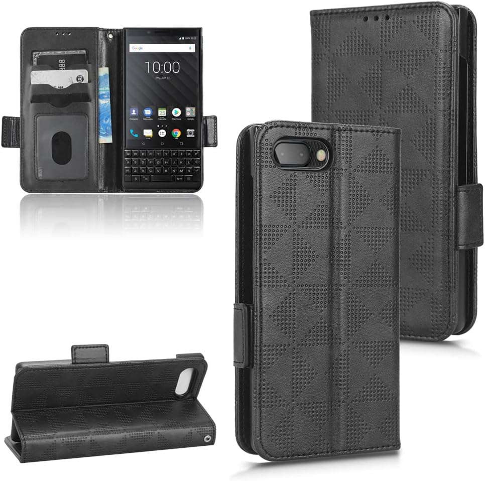 Case for BlackBerry KEY2 BBF100-1 BBF100-2 BBF100-4 BBF100-5 BBF100-6 BBF100-8 BBF100-9 Leather Flip Stand Case Cover,Case for BlackBerry KEY2 Case Cover Black