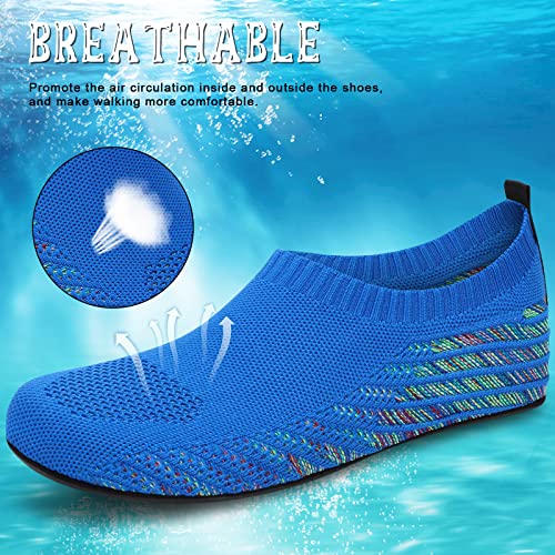 Image of ANLUKE Water Shoes for Women Men Quick-Dry Swim Shoes for Pool & Beach | Breathable knit upper with a flexible barefoot feel; ideal for pool, beach, swim, yoga or slippers.