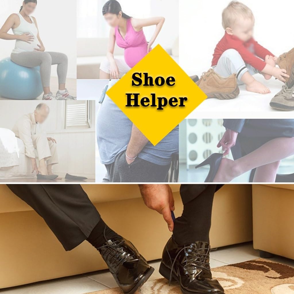Cuchara para zapatos duradera de acero inoxidable, ayudante para zapatos para embarazadas en el hogar, levantador de zapatos ergonómico, calzador de mango largo de varios tamaños (color: plateado, t