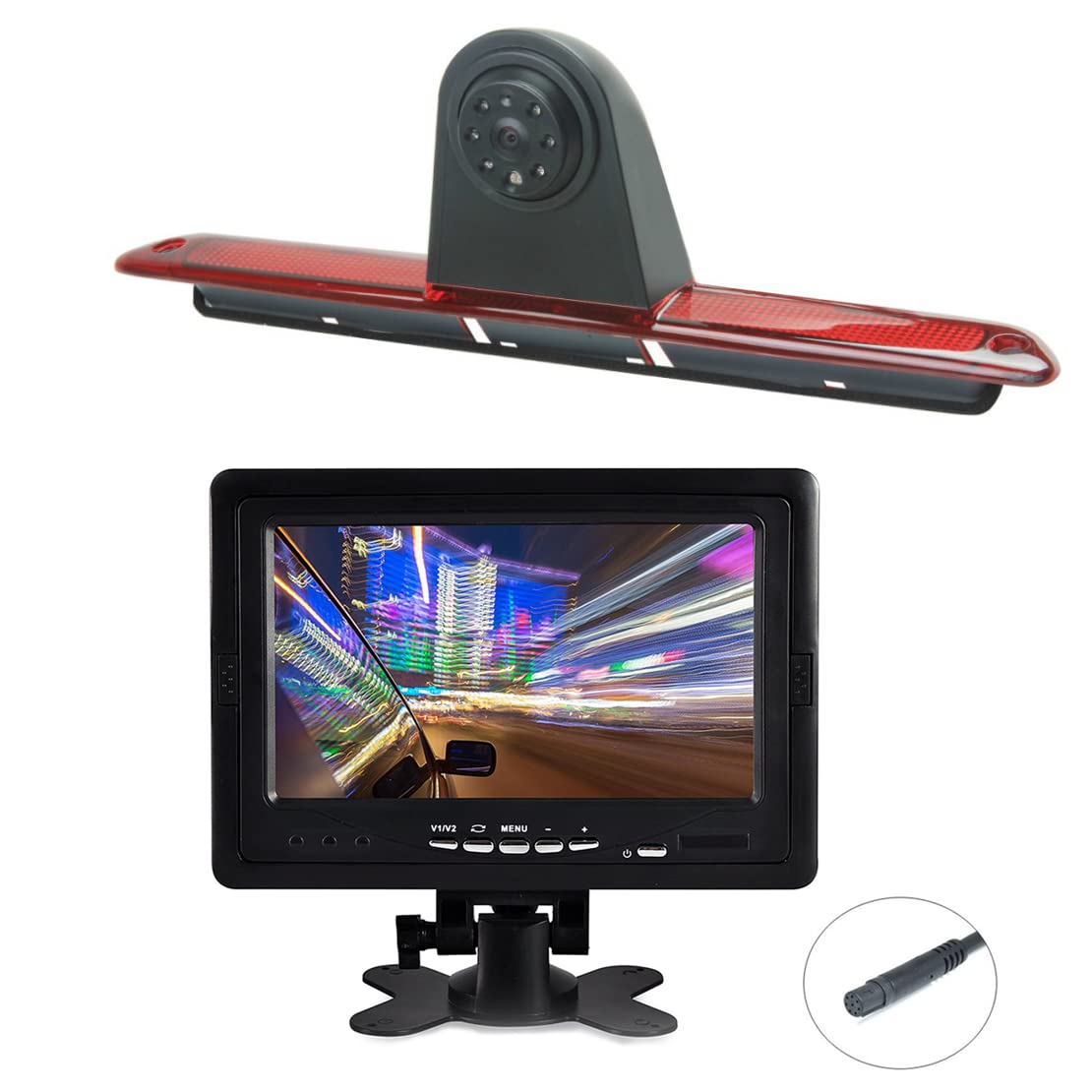 Brake Light Reversing Backup Camera Kit with 7'' TFT LCD Monitor for 2007-2018 Mercedes Benz Sprinter/Dodge Sprinter/VW C Rafter Vans Parking Safety…
