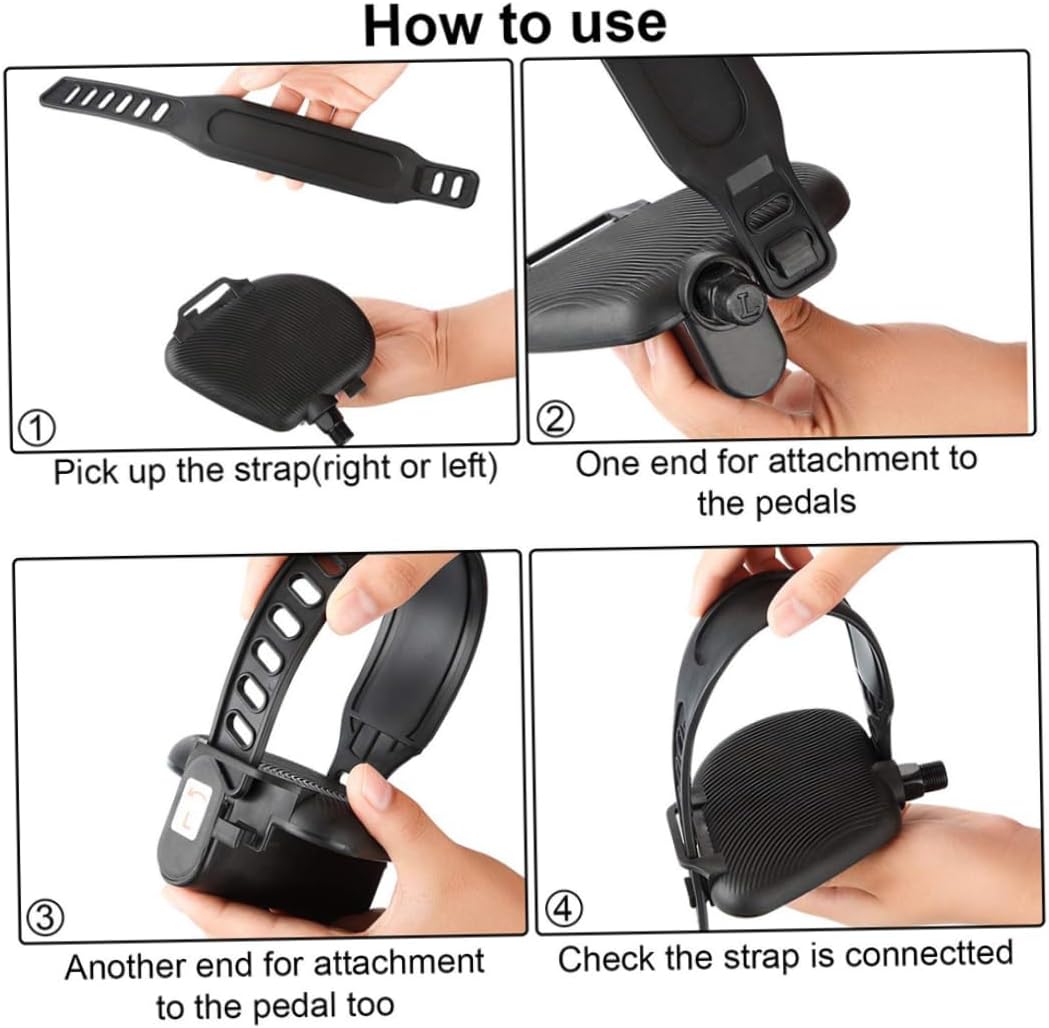 Exercise Bike Replacement Pedals,Exercise Bike Pedal with Strap Spin Bike Pedal Replacement for Indoor Exercise Bike Accessory 1Pair Exercise Bike Parts Replacement