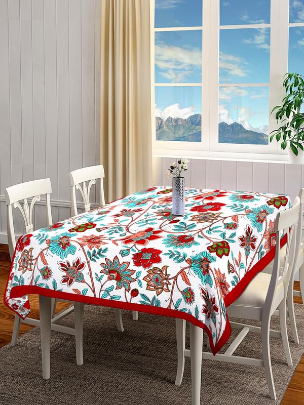 Blanc 9 Botanic Garden Printed Table Cloth |135X228 CM|(Ecru with Multicolor) Pack of 1-image-41