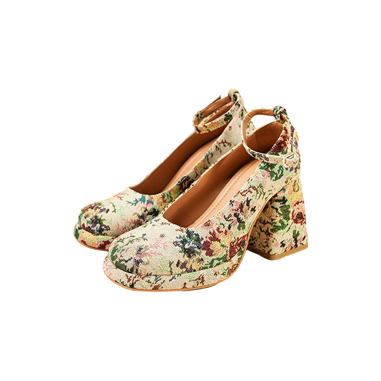 theater Women Floral Midtop Platform Heel Comfortable Shoes | Formal and Casual Fashion Heels-picture-51