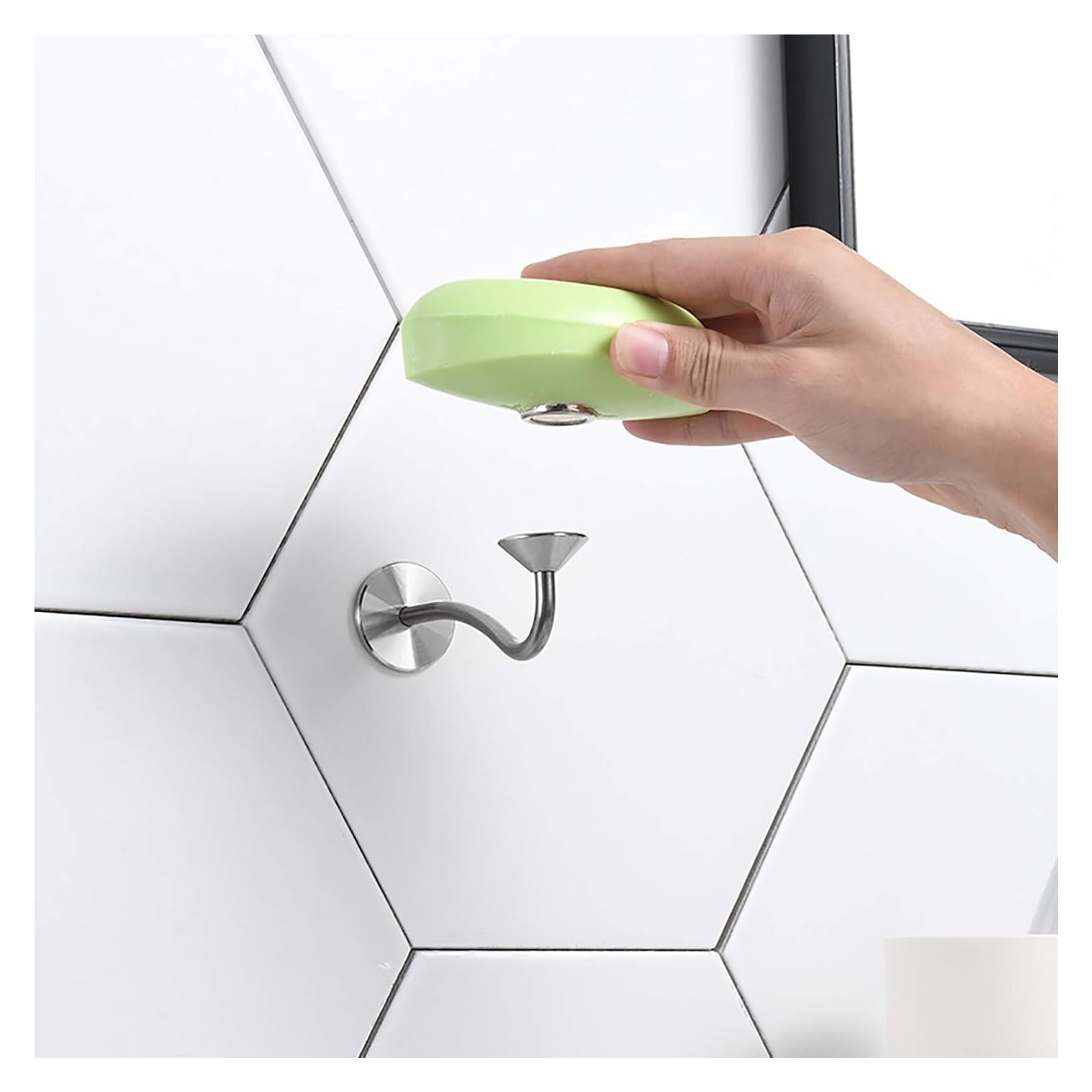 Jabonera, Plato de Soporte magnético for Ducha, Soporte for jabón de Barra montado en la Pared, Cesta de jabón sin Perforaciones de Acero Inoxidable
