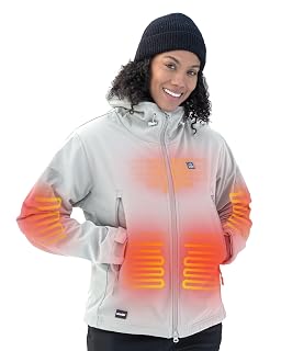 DEWBU Heated Jacket for Women with 12V Battery Pack Winter Outdoor Soft Shell Electric Heating Coat - Amazon product rated Grade A