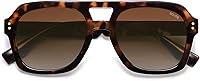 SOJOS SJ2385 Retro Polarized Aviator Sunglasses for Men Women - Bold Thick Square Pilot Shades UV400 Protection