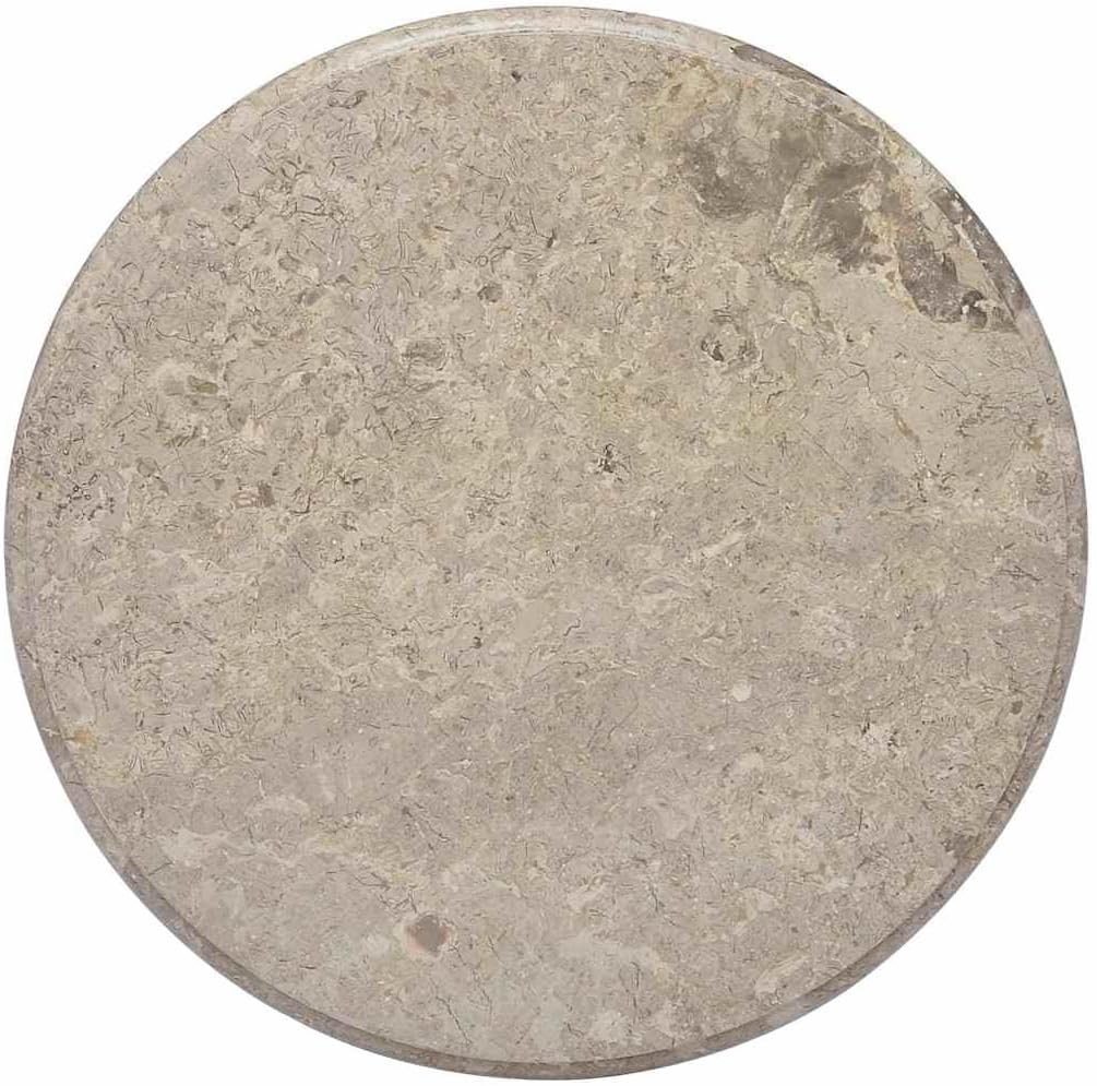Round Gray Marble Table Top 23.6 Inch Diameter Circular for Indoor Outdoor Patio Dining Coffee Side Table Replacement