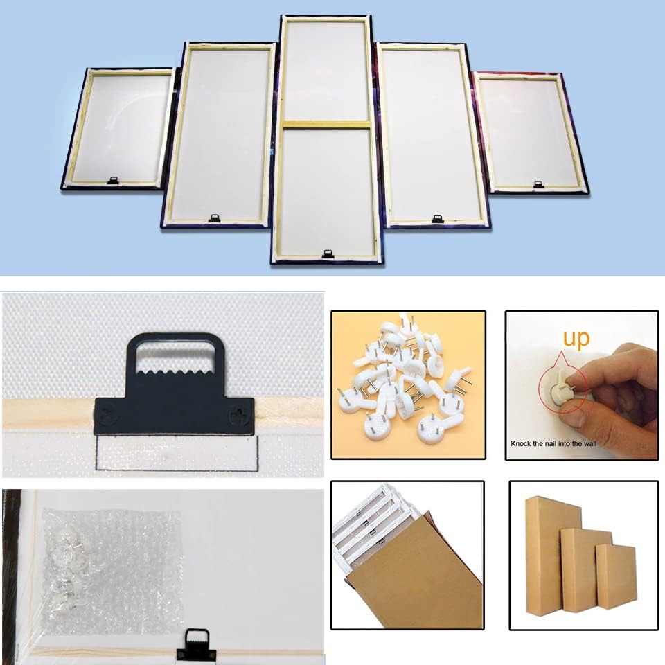 Miniatura 4 de ERGO PLUS Wall Art Painting Decoration Stretched Lake Sinclair Mountain Modern Artwork Printed on Canvas Oil Painting for Wall Decor Stretched and