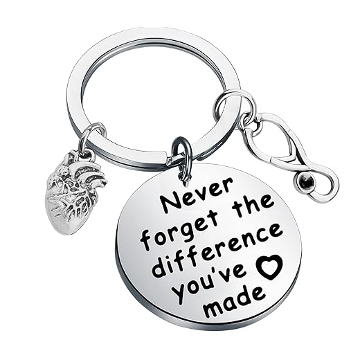 MYOSPARK Anatomy Cardiologist Gift Cardiology Doctor Gift Never Forget The Difference You've Made Retirement Keychain (Anatomy difference KC)
