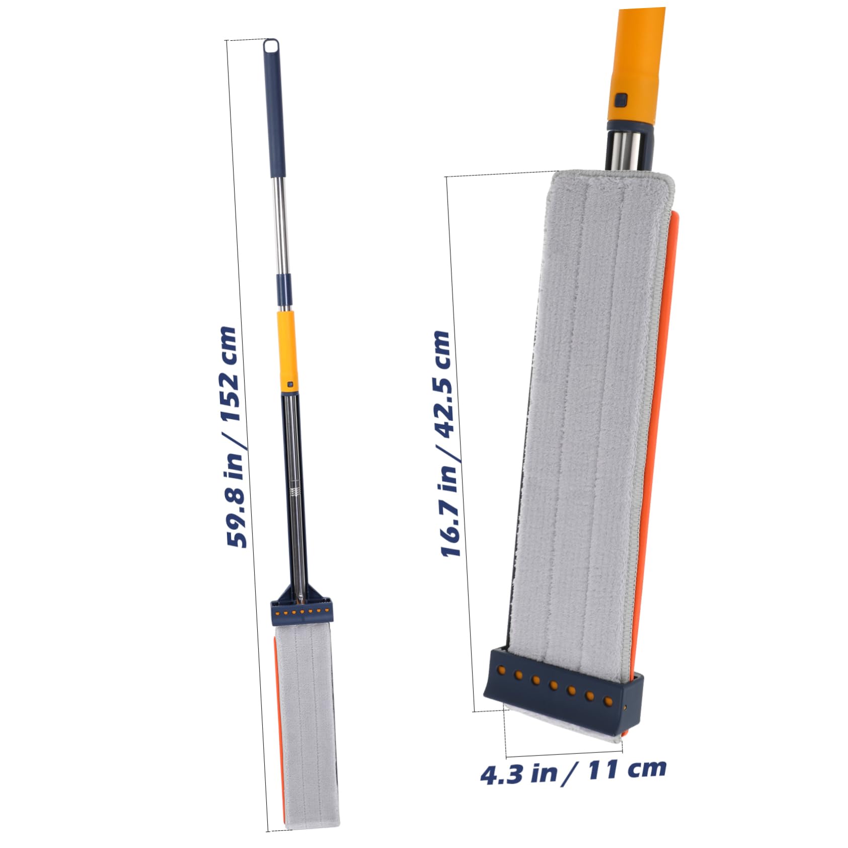 NULYLU Mop Large Flat Mop Householder Flat 369-degree Rotation for Thorough Cleaning