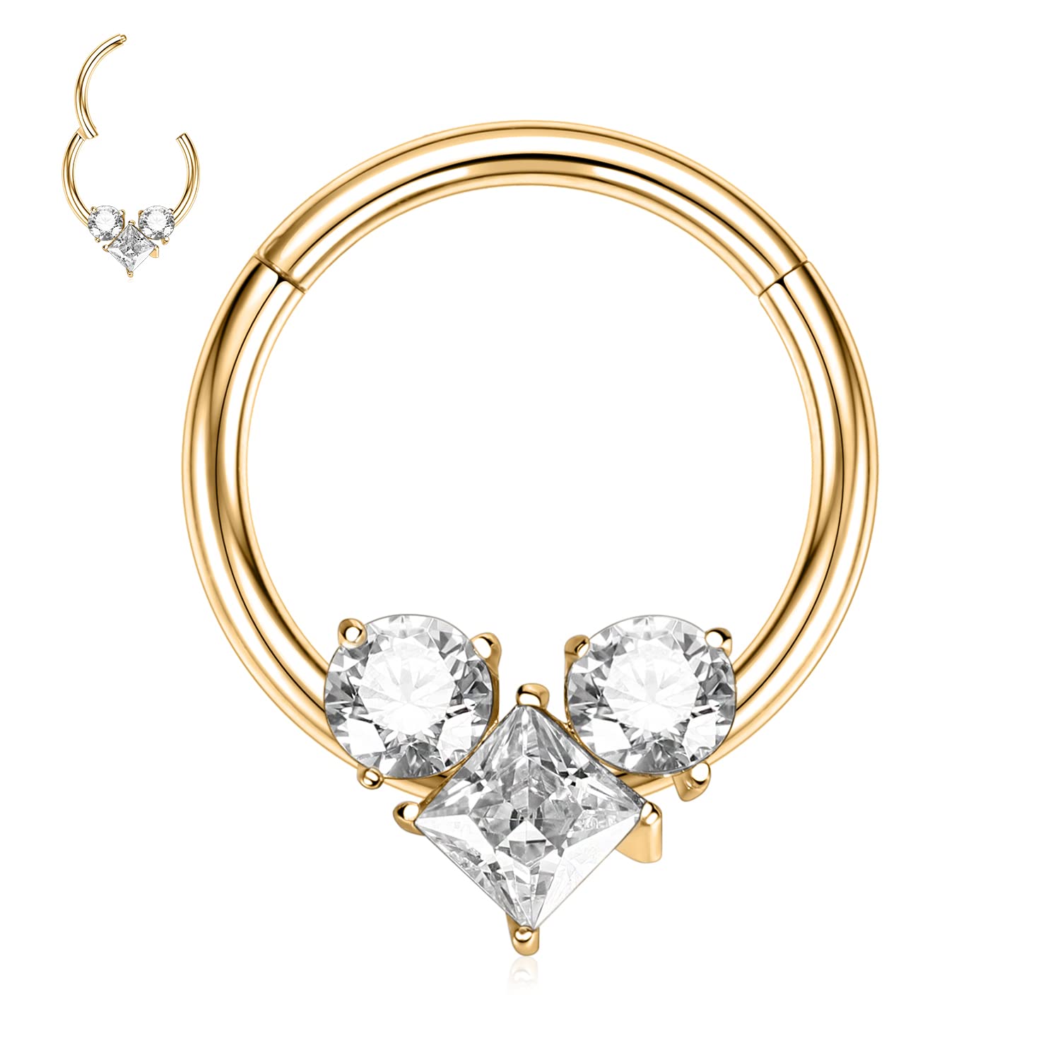hengkaixuan Unique Animal Shape Septum Nose Ring Septum Jewellery 16G Daith Earrings Surgical Steel Nose Hoop Septum Clicker Conch Piercing Jewellery Rook Helix Tragus Cartilage Lobe Hoop Earring — view 56