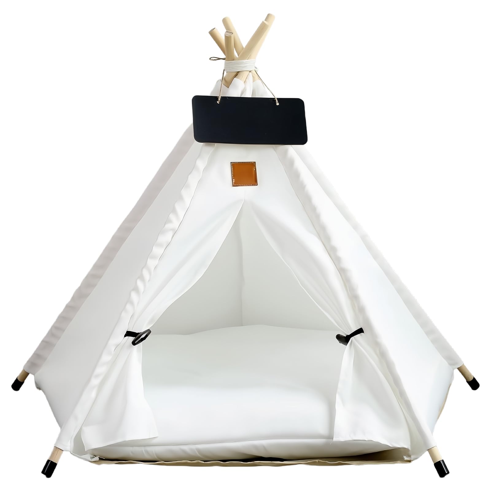 Tente tipi pour Animaux de Compagnie, Tente pour Chien et Chat avec Coussin Amovible Lavable, Maison Animal intérieur extérieur en Coton Respirant (A,L)