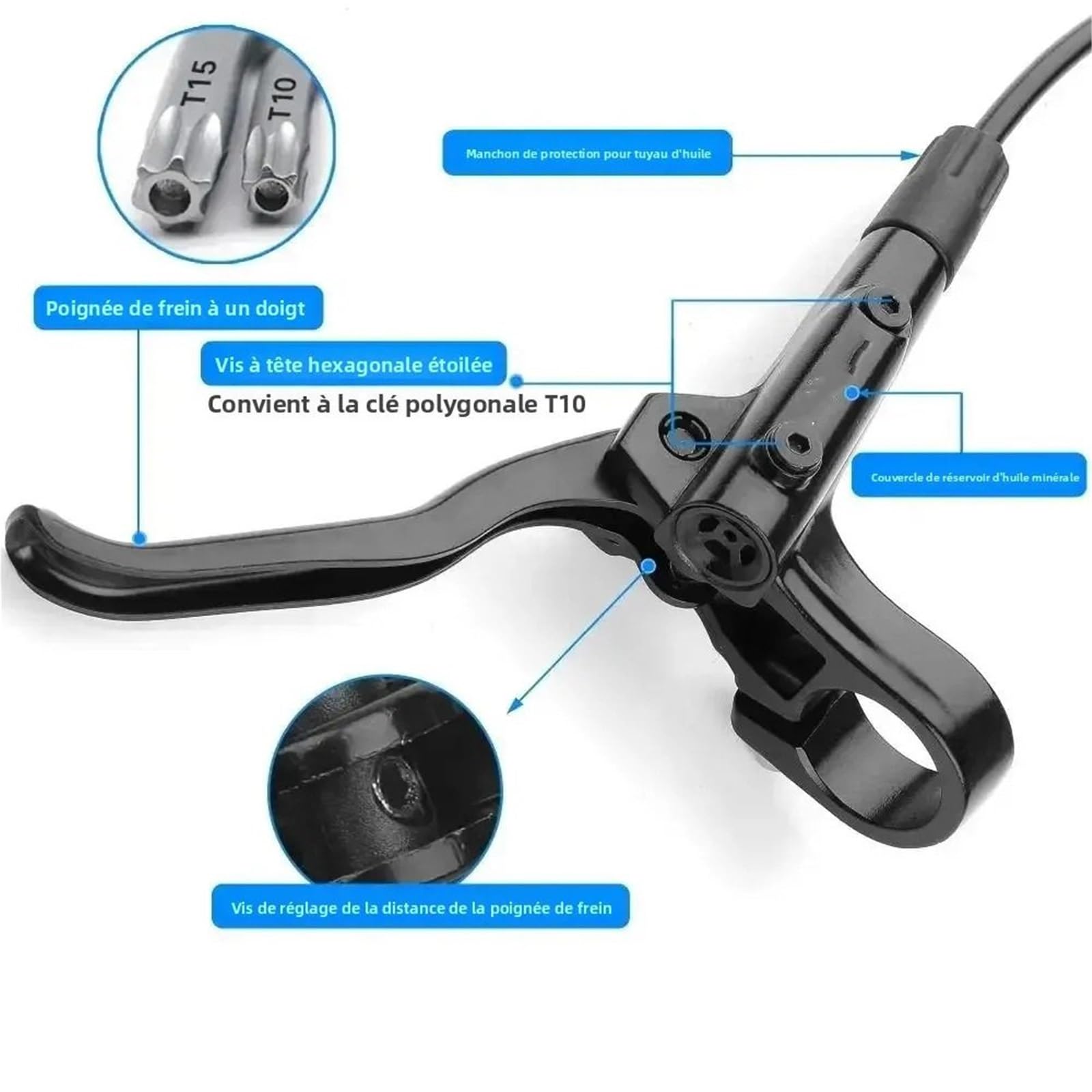 MT200 rower hydrauliczny hamulec tarczowy hamulec MTB 800mm 1600mm hamulec rowerowy 2 tłok 3 palce stalowa dźwignia części rowerowe