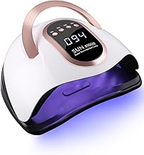 FAOKZE 220W Nageltrockner Lampe,UV lampe für acrylnägel,60 LED Lampe für Nägel,UV lampe für shellac nägel,Digital Anzeigebildschirm 10/30/60/99s Timer,Geeignet für alle Gel Nagellack(Rose)