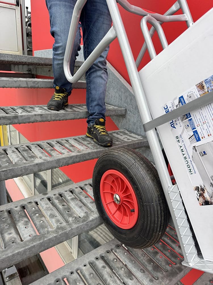 Svelt Carrello Professionale in Acciaio per Cantiere con Ruote Pneumatiche Maggiorate – Pedana Ribaltabile, Portata 250 kg, Made in Italy