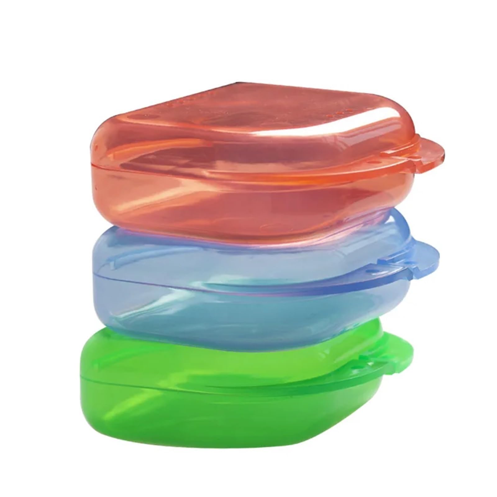 BoîTe à ProthèSes Dentaires Boîte de rangement de prothèse dentaire, conteneur de protection buccale en plastique, fournitures d'hygiène buccale, étui for appareils dentaires 4 pièces(Red)