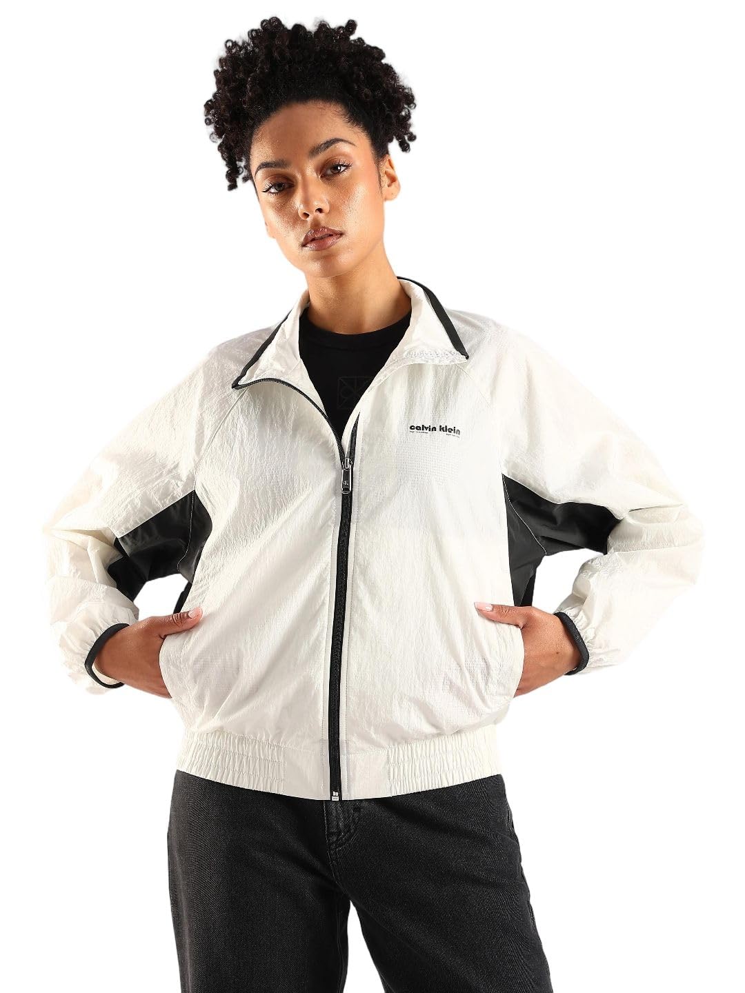 calvin klein jeans Regular Fit Polyester High-Neck Windcheater Jacket-picture-30