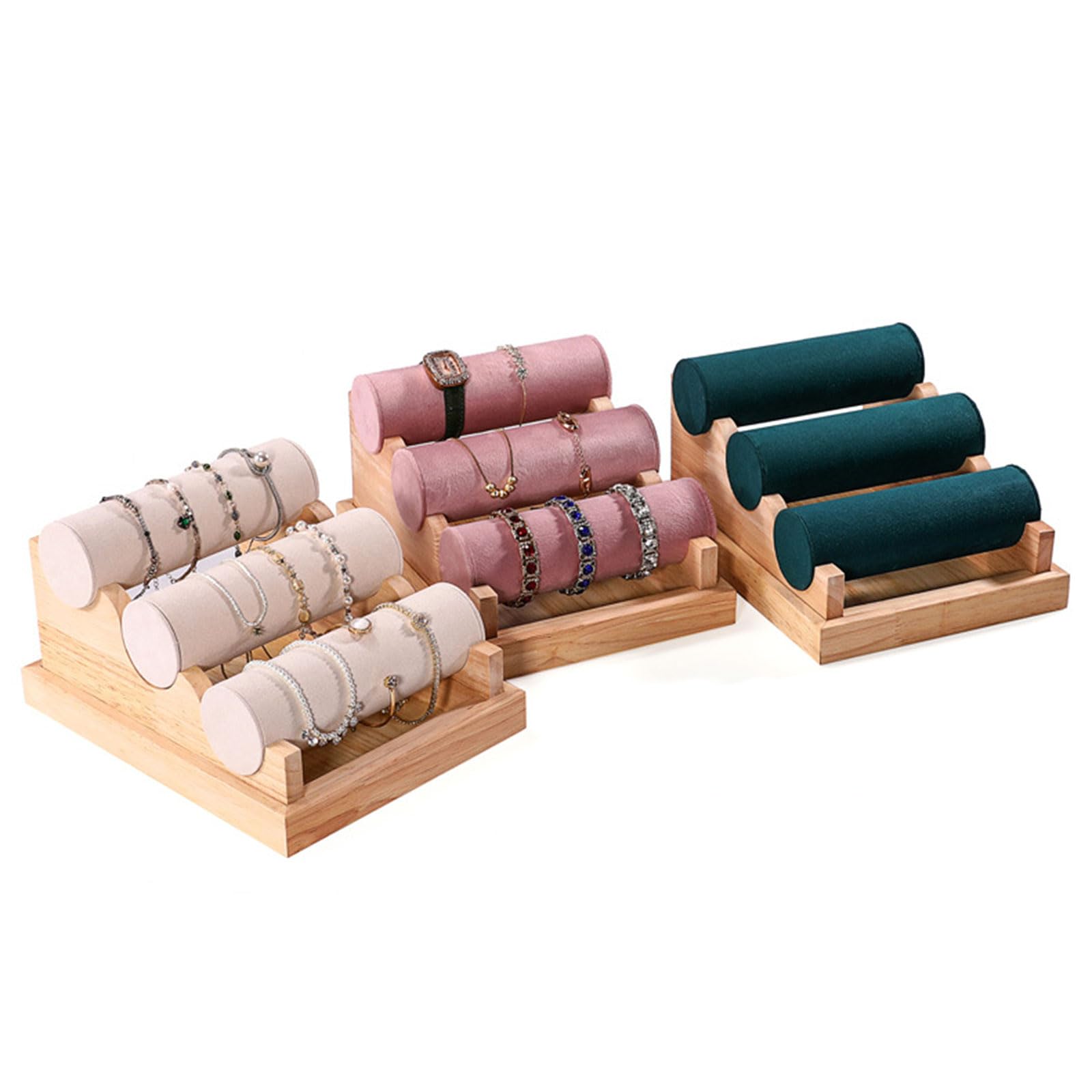 Eleganter Schmuckständer aus Holz, 3 Etagen, Armbandhalter und für Heimdekoration, Accessoires und Sammlungen, stilvolles Holzdisplay zur Schmuckaufbewahrung