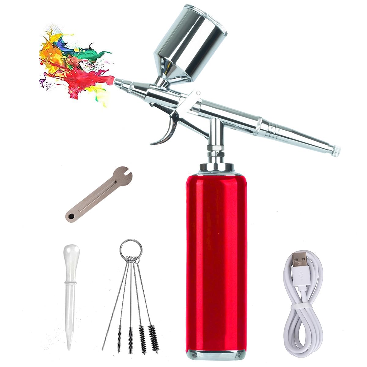 Photo 1 of **PARTS ONLY***Airbrush Kit with Compressor, Cordless Trigger Type Air Brush Painting Set, Mini Handheld Airbrush Gun, Portable Rechargeable Set for Nails, Model, Cake Decor, Makeup (Blue)