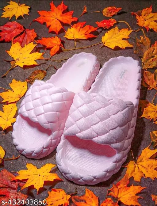Image of Women's Anti-Skid Comfort Slippers | Soft Cushioned Eva Footbed Lightweight Slides for Summer | Girls Platfoam Slip-On Footwear for Home Indoor & Outdoor Use Flip Flop