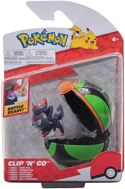 Miniatura 3 de Pokemon Pokeball Clip N' Go y figura de Zorua de 2 pulgadas Juguete con licencia oficial 2023 Adjuntar a tu juego de cinturón Clip N' Go Figura de