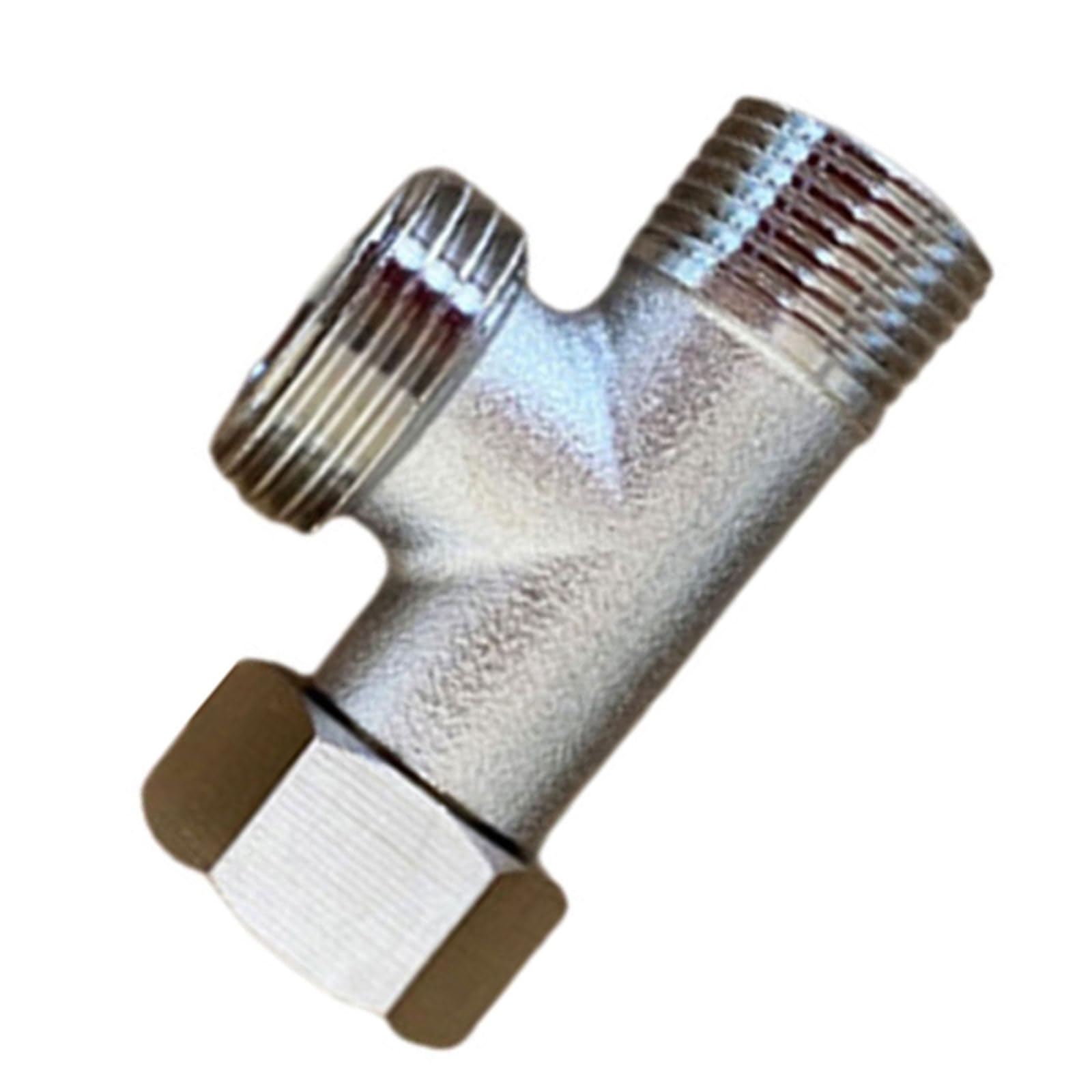 Buxuaaaa E Multifunction Brass T Adapter Valves Compression Fitting Angles Stop Valves Connector For Secur Toilet & Bidet Attachment Bidet Hos Adapter