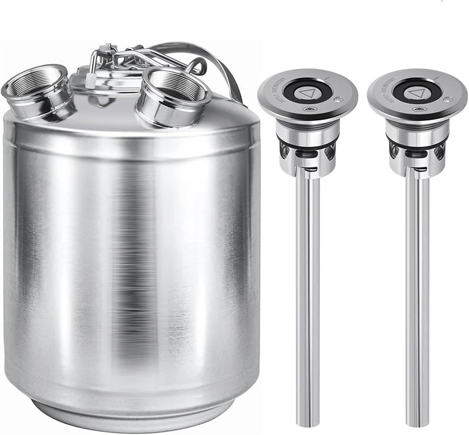 Stainless Steel Beer Line Cleaning Keg 10L Beer Cleaner With Keg Coupler 2 Way Beer Keg With Keg Spear(D Spear)