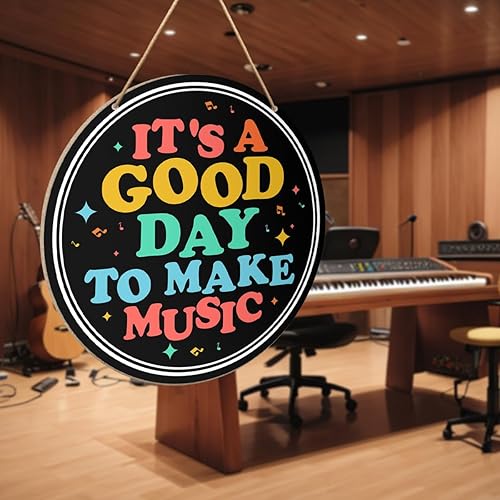 Miniatura 5 de Decoración de pared para sala de música, decoración de estudio de música para el hogar, sala de música, dormitorio, decoración redonda de madera,